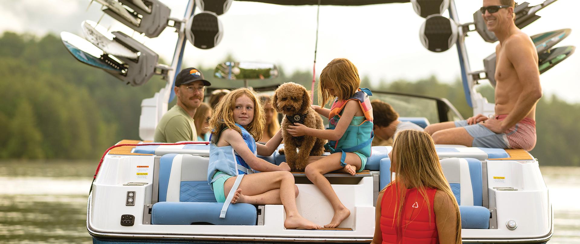 Family Fun on a Malibu Surf boat in Muskoka